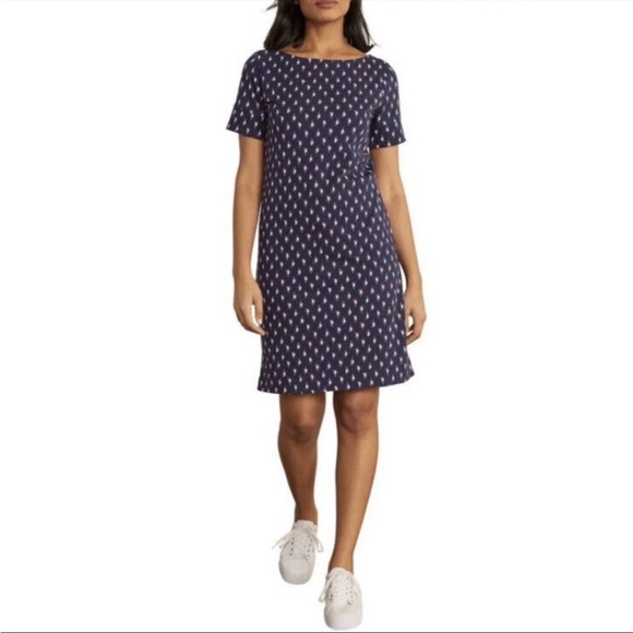 Boden Darcey Navy Paisley Stamp Tee Shirt Dress in Size 10 - Picture 2 of 6